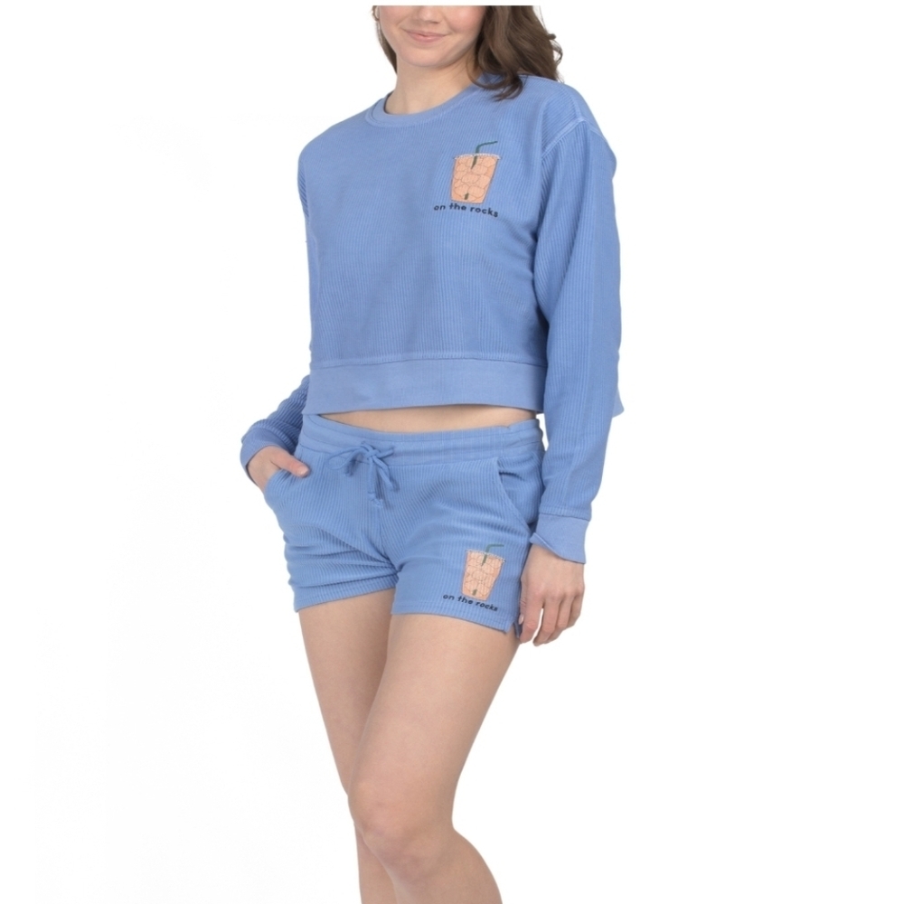 💙🔹️Pacific & Co.🔹️on The Rocks Blue Crew Neck Top and Shorts Set Sixe XL